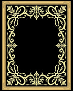 Ornate Floral Scrollwork Gold Accent Rug