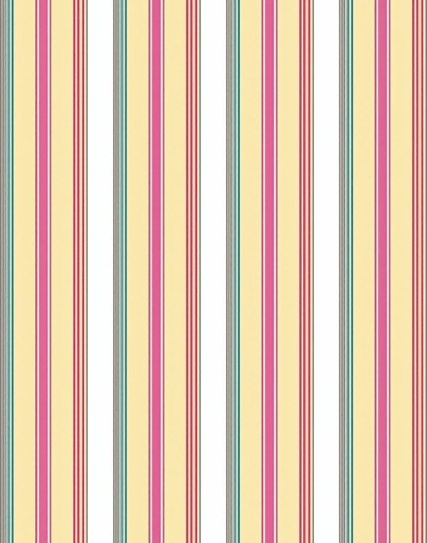 Striped Pattern with Pink Yellow Accents Rug