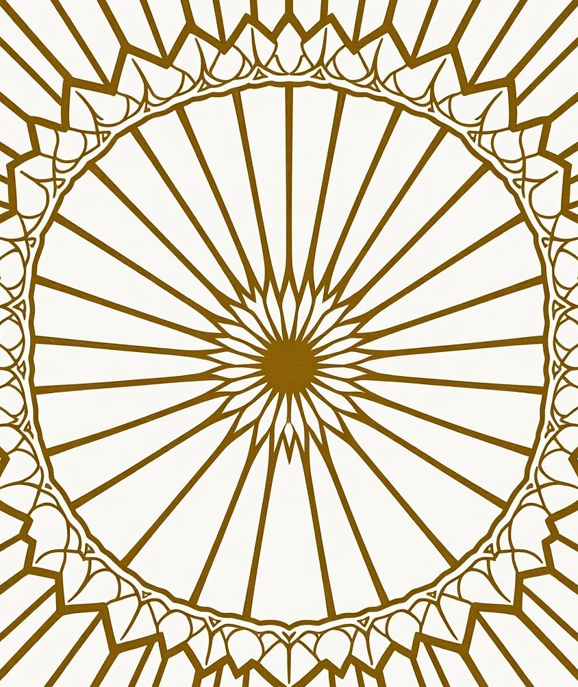 Intricate Sunburst Radial Pattern Design Rug