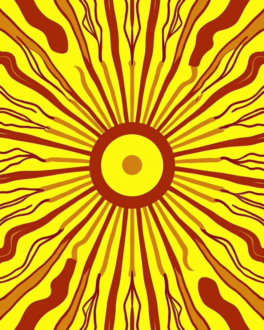 Radiant Sunburst Abstract Pattern Rug