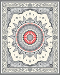 Sun Burst Mandala Floral Design Rug