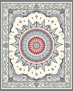 Sun Burst Mandala Floral Design Rug
