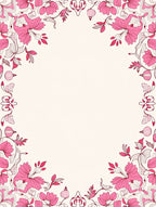 Ornate Pink Floral Swirl Design Rug