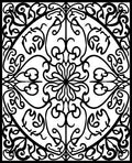 Intricate Floral Scrollwork Inlay Pattern Rug