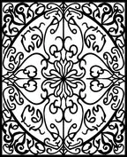 Intricate Floral Scrollwork Inlay Pattern Rug