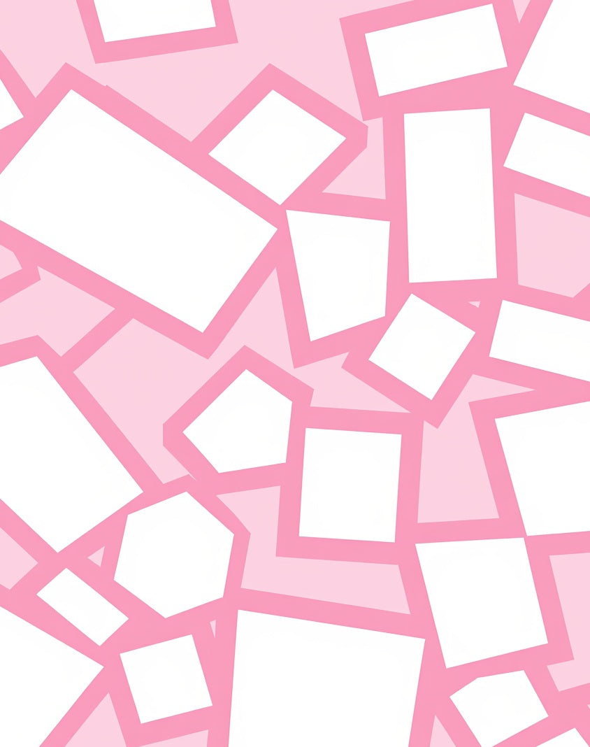 Pastel Pink Geometric Mosaic Pattern Rug