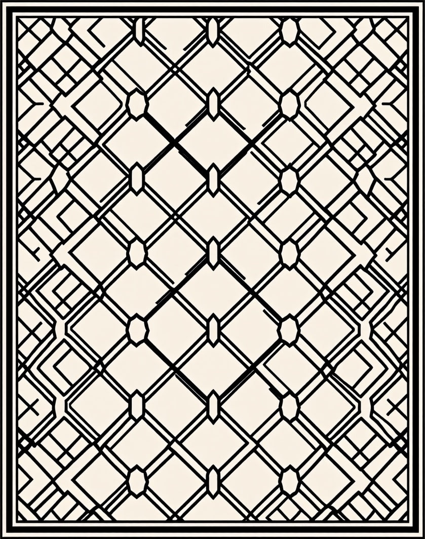 Bold Geometric Intersecting Lines Rug
