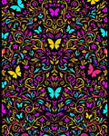 Vibrant Butterfly And Floral Pattern Rug