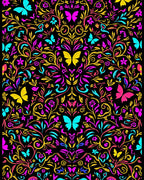 Vibrant Butterfly And Floral Pattern Rug