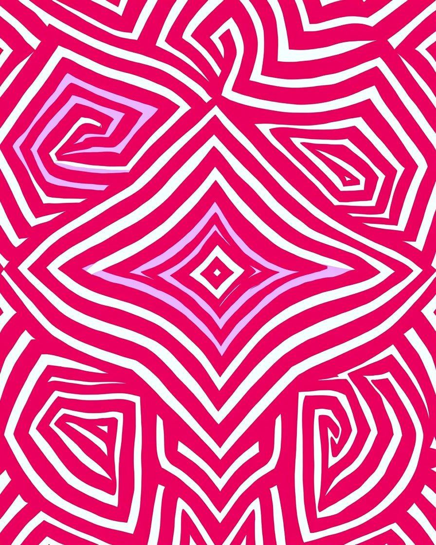 Abstract Geometric Pink Stripes Rug