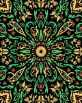 Radiant Yellow Green Floral Mandala Rug