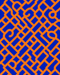 Vibrant Orange Intersecting Grid Pattern Rug
