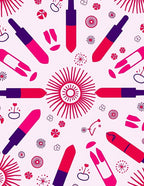 Cosmetic Print Stylized Geometric Design Rug