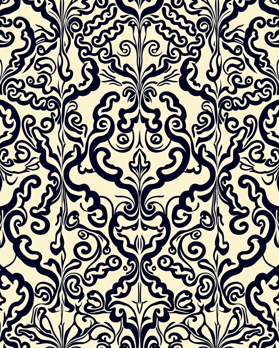 Ornate Floral Flourish Pattern Rug