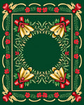 Ornate Floral Ribbon Border Design Rug