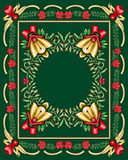 Ornate Floral Ribbon Border Design Rug