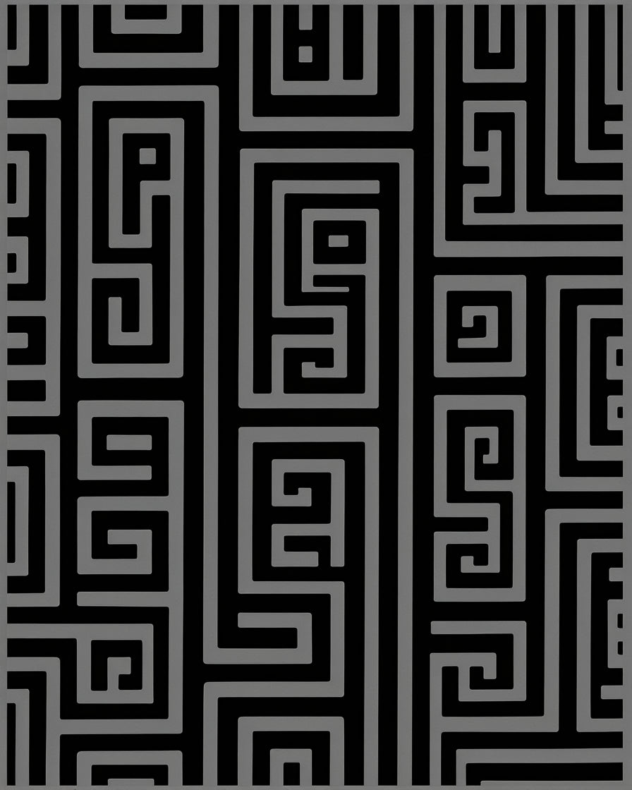 Linear Maze Geometric Design Rug