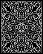 Bold Black White Symmetrical Design Rug