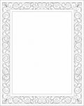 Black And White Scroll Border Design Rug