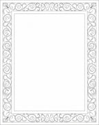 Black And White Scroll Border Design Rug