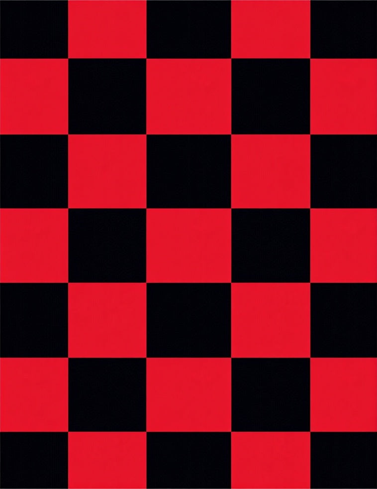 Bold Red Black Checkerboard Squares Rug