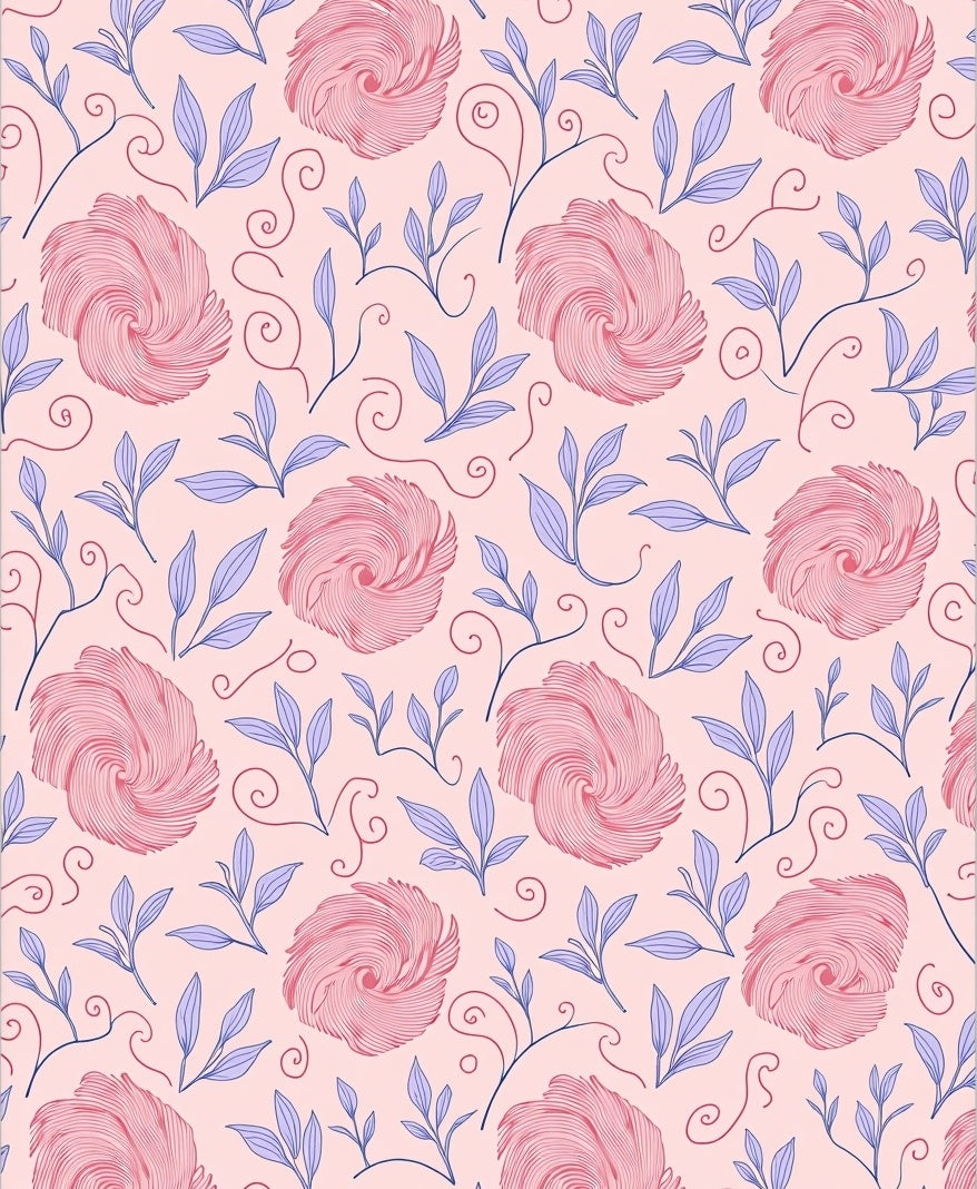 Pastel Floral Swirl Pattern Rug