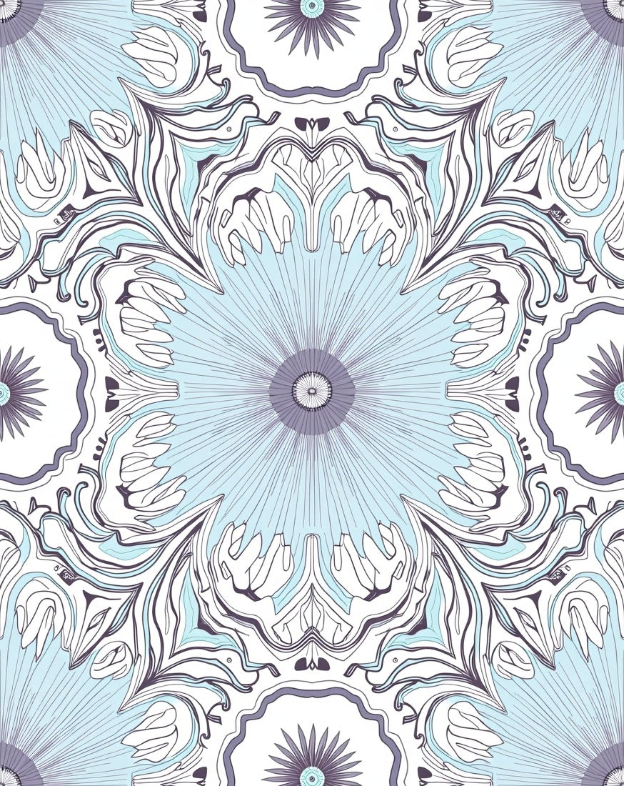 Intricate Floral Mandala Pattern Design Rug