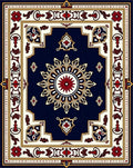 Rich Navy Red Gold Central Medallion Rug