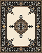Ornate Black Gold Mandala Pattern Rug
