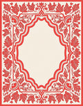 Ornate Red Floral Arch Design Rug