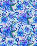 Vibrant Floral Swirls Art Print Rug