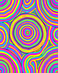 Psychedelic Swirl Rainbow Pattern Rug