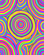 Psychedelic Swirl Rainbow Pattern Rug