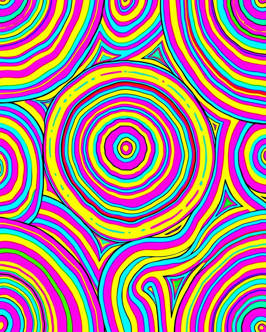 Psychedelic Swirl Rainbow Pattern Rug