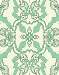 Art Nouveau Mint Swirl Pattern Rug