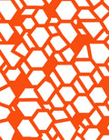 Abstract Orange Geometric Hexagon Design Rug