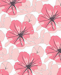 Sweet Pink Floral Sketch Rug