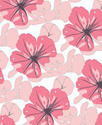 Sweet Pink Floral Sketch Rug