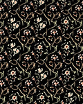 Black Floral Swirl Pattern Rug