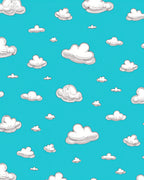 Cute White Clouds Bright Blue Sky Rug