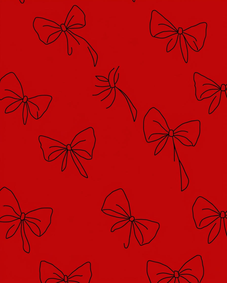 Classic Red Bows All Over Rug