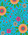 Vibrant Floral Vine Pattern Rug