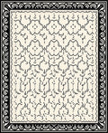 Cream Black Abstract Linework Geometric Rug