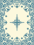 Ornate Blue Floral Swirl Pattern Rug