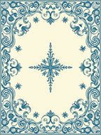 Ornate Blue Floral Swirl Pattern Rug