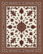 Rich Earth Tone Floral Medallion Rug