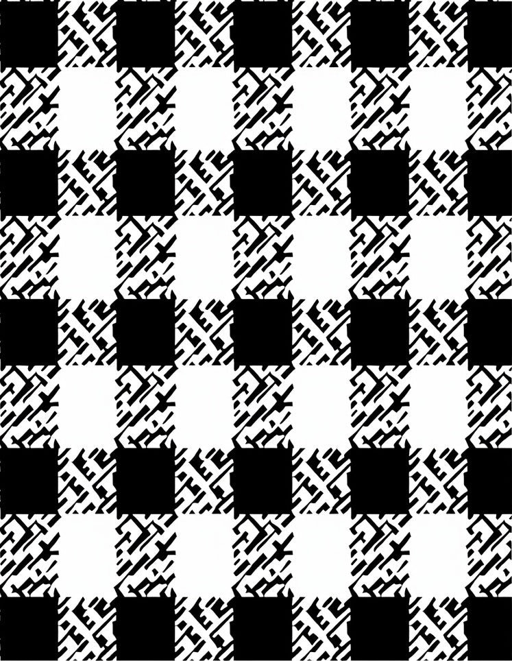 Modern Black White Plaid Pattern Rug