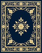 Ornate Floral Scrollwork Classic Design Rug