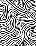 Abstract Bold Swirling Black White Rug
