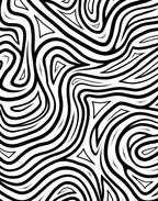 Abstract Bold Swirling Black White Rug